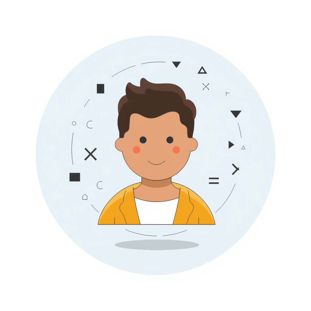 a person with math equations