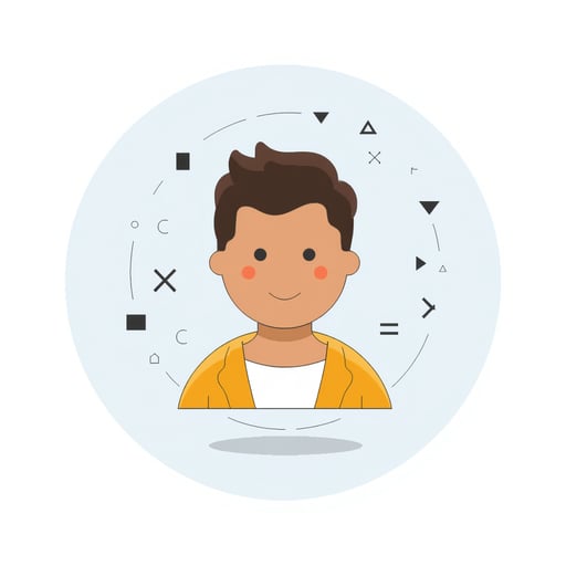 a person with math equations