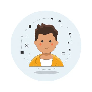 a person with math equations