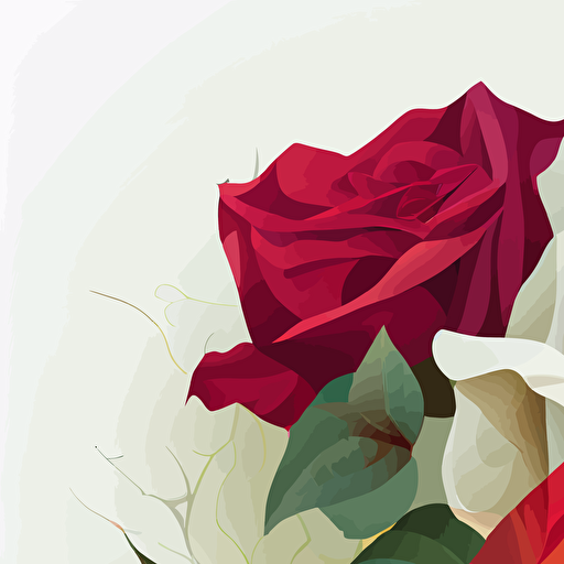 roses, vector, white background