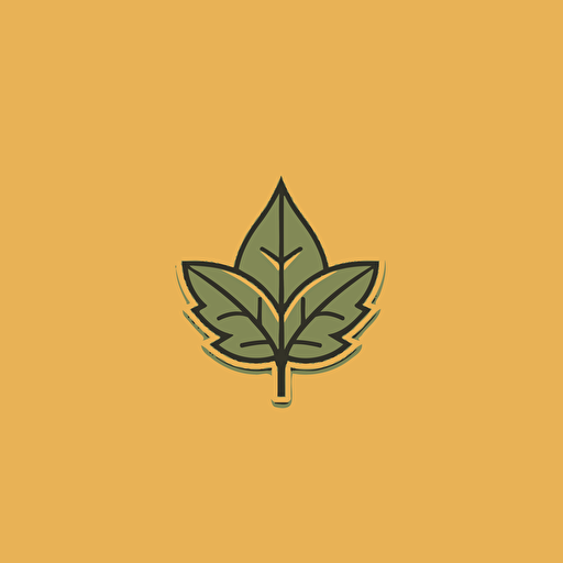 leaf icon, vector, flat background, one color, minimalist