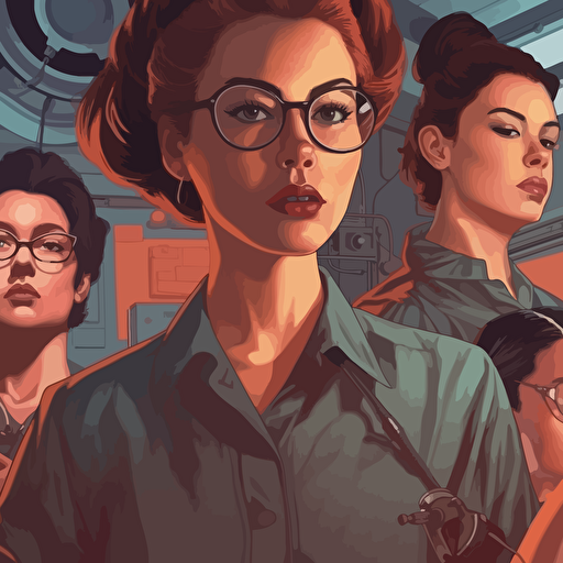 Cover art for a guide/book on women working in institutes. High quality design using modern vector art style.