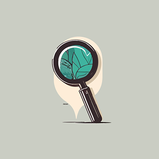 Logo, vector art, no text, minimal, flat, no results found with magnifying glass
