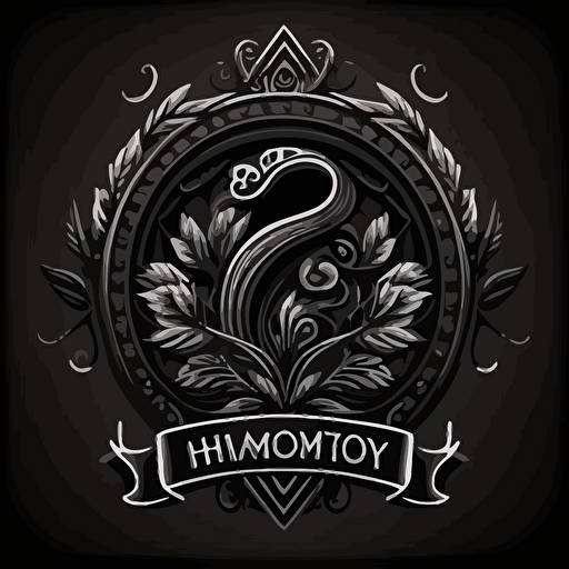 iconic logo symbolising harmony, retro pictorial, black vector on a white background