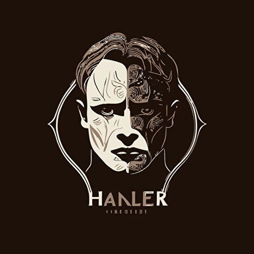simple white logo vector of Hannibal lector