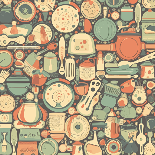 pattern, vectorial, high quality, kitchen stuff, coloured