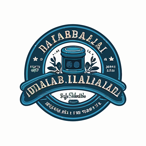 create a 2d logo for a pharmacy with a white background and using blue in the design. think vector, cartoon, simple