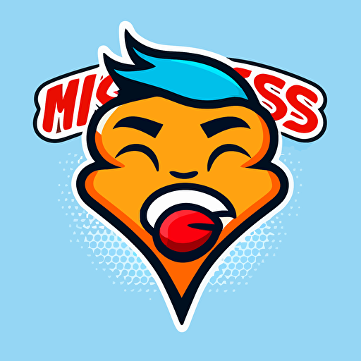 a sports mascot logo of mr. kisses, a kiss face, simple, vector