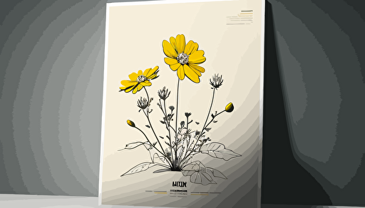 a 2D poster, simple colors, showing only one wild flower, poster, super detailed, vector art, cinestill 50d