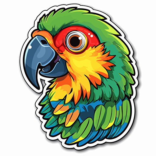 vector parrot sticker