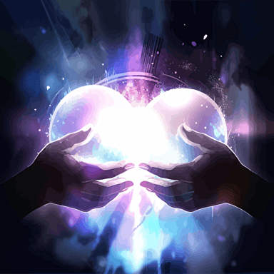 Two scientists conducting an experiment, their fingers gently touching a glowing orb that emanates an otherworldly energy, Experiment, scientists, glowing, energy, touch, futuristic, abstract, ambient lighting, chromatic, mysterious, vector illustration