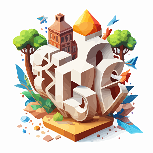 vector for cross-firld children education, white background, 4th dimension, ultra detailed, unreal engine, fantasy