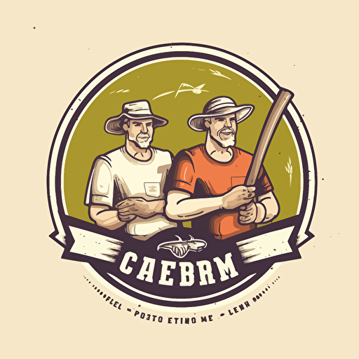 vector logo two colors for a slo-pitch team called farm team that plays in a beer league