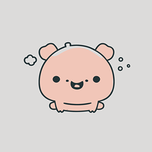 pig kawaii style, vector, high resolution, minimalistic, simple, white background