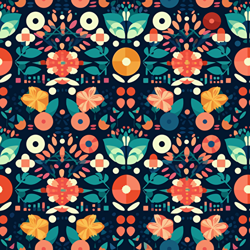 Cute vector wallpapers of tiny flowers,bright colors + geometric + abstract