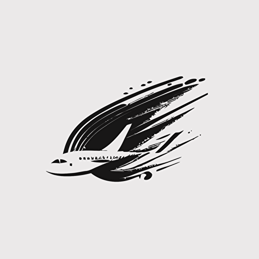 a logo design for aircraft, black and white, vector, simple, modern, minimalist, white space, white background