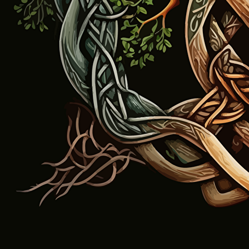 imagine two branches celti knot, vector