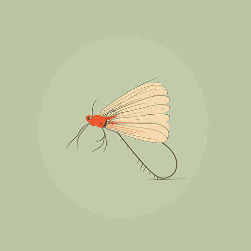 a shrimp fly lure, minimalist design, vector