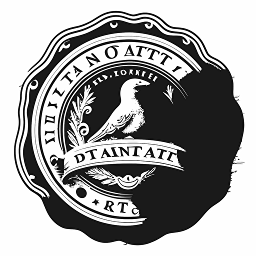 a notary seal vector that is black and white