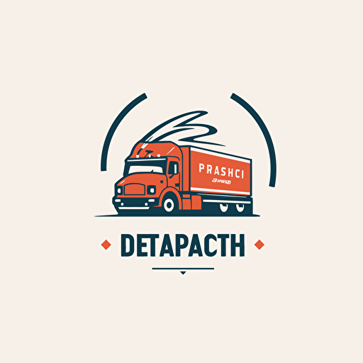 minimal logo for company called dispatch. white background, modern, vector
