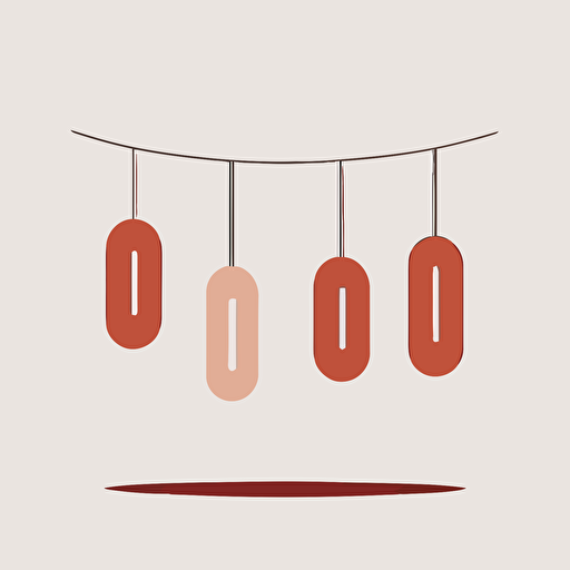 flat minimalist vector illustration of a string of sausages on a white background
