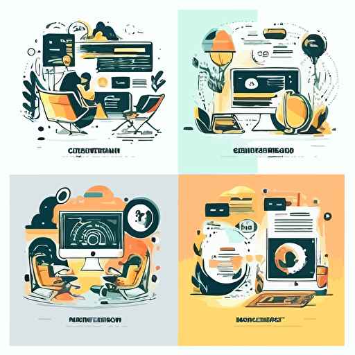 a set of vector illustrations related to web design services