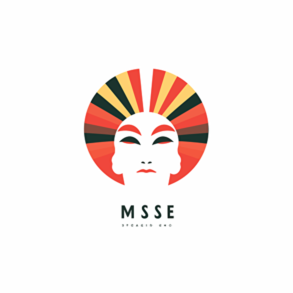 a simple logo for a brand called Muse in the style of paul rand, white background, vector, style