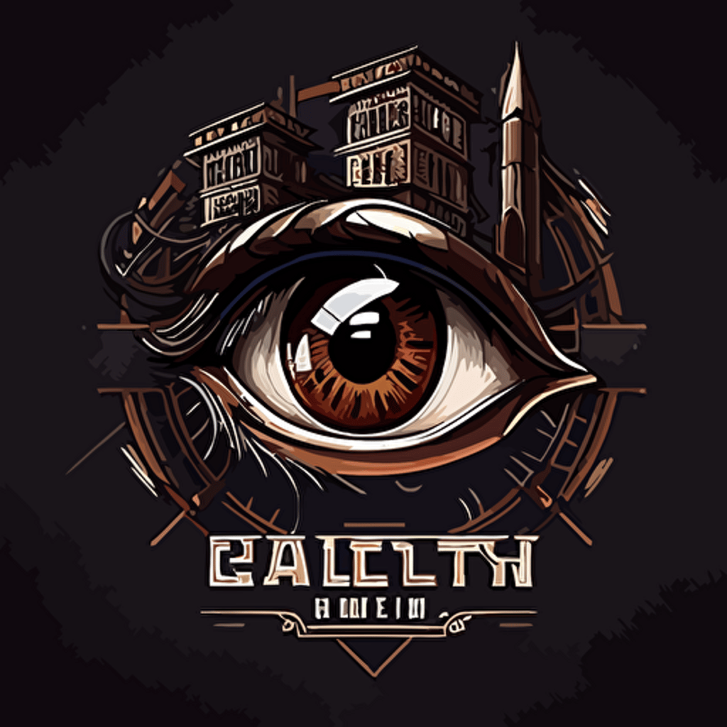 2d vector, eye, construction, architecture logo design