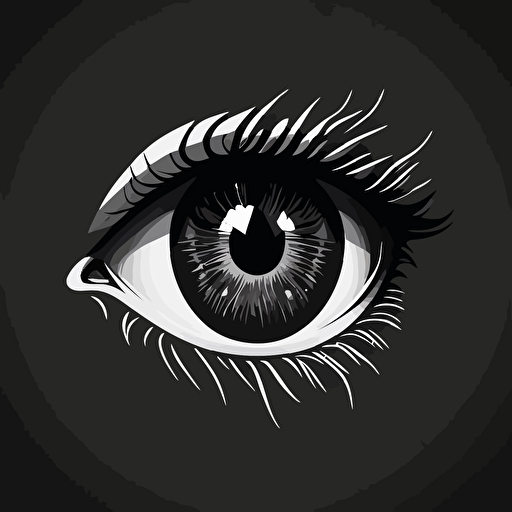 flat vector logo design of a black holw that looks like an eye black and white
