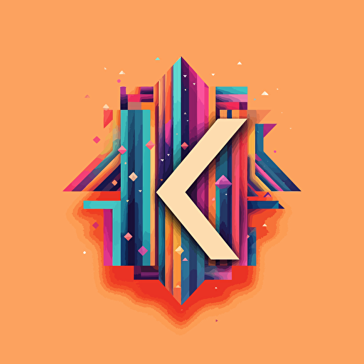 a logo with a K in the middle+boxed+vectors