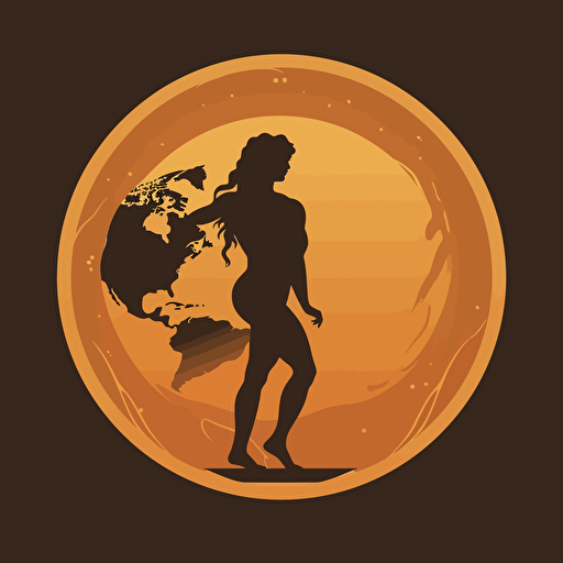 simple vector logo, atlas greek mythology related, warm colors, with background, no text