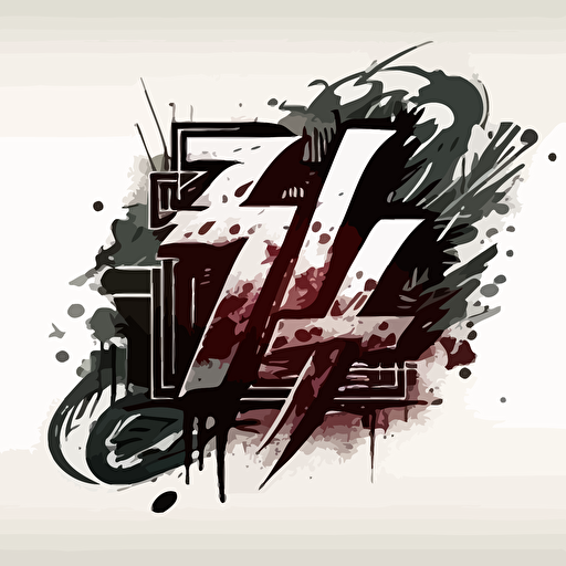 LETTER Z AND H LOGO VECTOR GRAFFITE STYLE