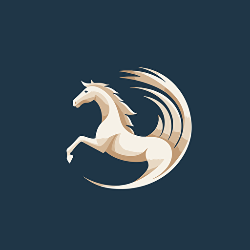 professional business logo, minimalistic vector design, rearing white horse, no text