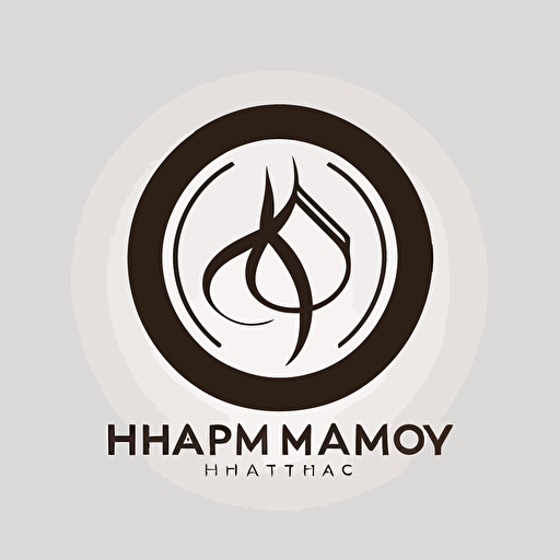 simple flat harmony logo, white background, vector style