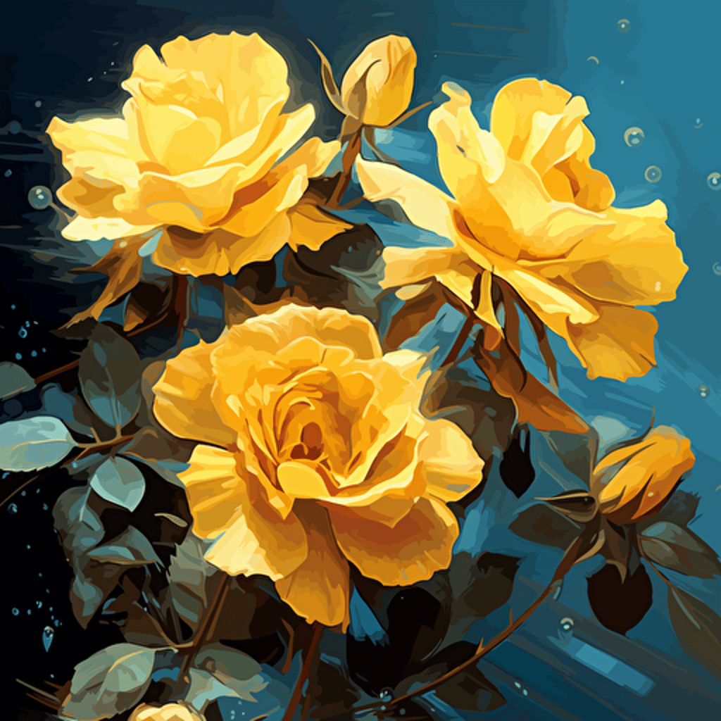 a close up of a bunch of yellow flowers, a digital painting, photorealism, a beautiful artwork illustration, rosses, azure, sharp high detail illustration, highly detailed vector art, taurus, in the style of an oil painting, air brush illustration, masterpiece', pure joy, dio