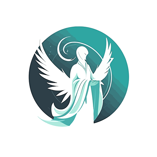 simple vector logo , talking to spirits and spiritual developement, white background, solid colors