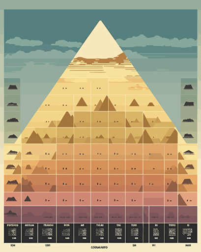pyramids, retro aesthetics, vector image, sticker design, pantone color scheme: 12-1706 TCX, 12-0824 TCX, 15-0146 TCX, 15-1164 TCX, 16-6340 TCX, 17-4247 TCX, 18-2043 TCX, 19-6026 TCX. The final piece should exude a warm, holiday-like ambiance.