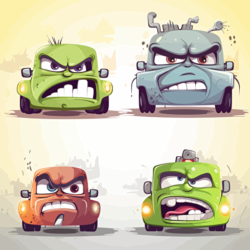 angry cars vectors