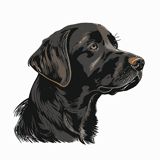 a simple vector logo of a black Labrador retriever