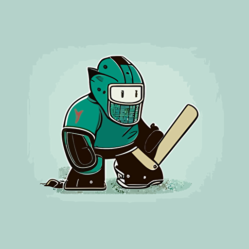 hockey goalkeeper minimalist vector mascot style