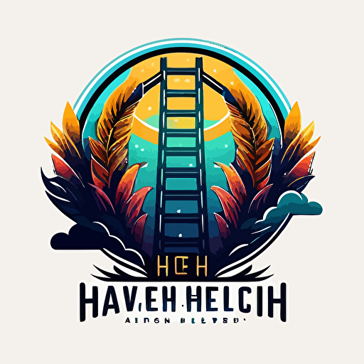 ladder to heaven logo for communtiy outreach group, vector highquality flat