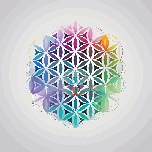 Flower of Life vector logo, multi color ,