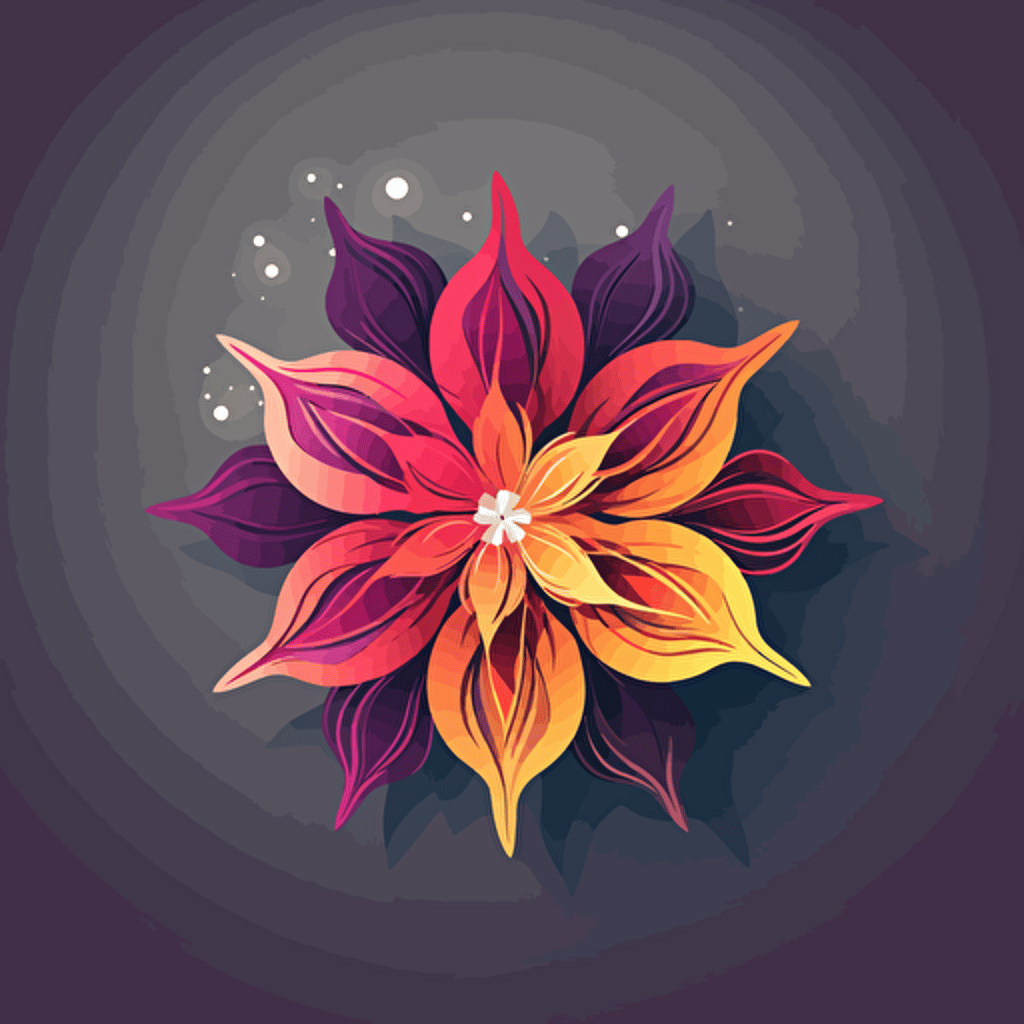 vector logo flower, high details