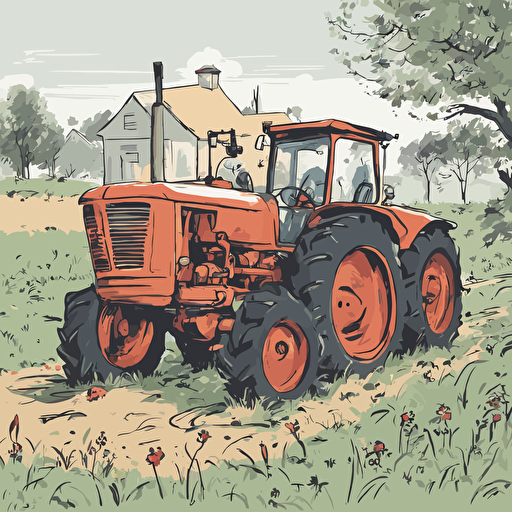 a tractor on a farm