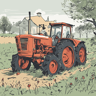 a tractor on a farm