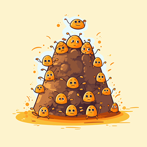 cute anthill kawaii style, vector clipart