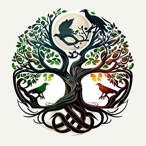 symbol of unity morphed with the tree of life, vector image, transparent background.