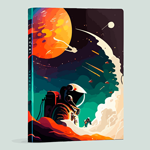 book cover illustration vector about space