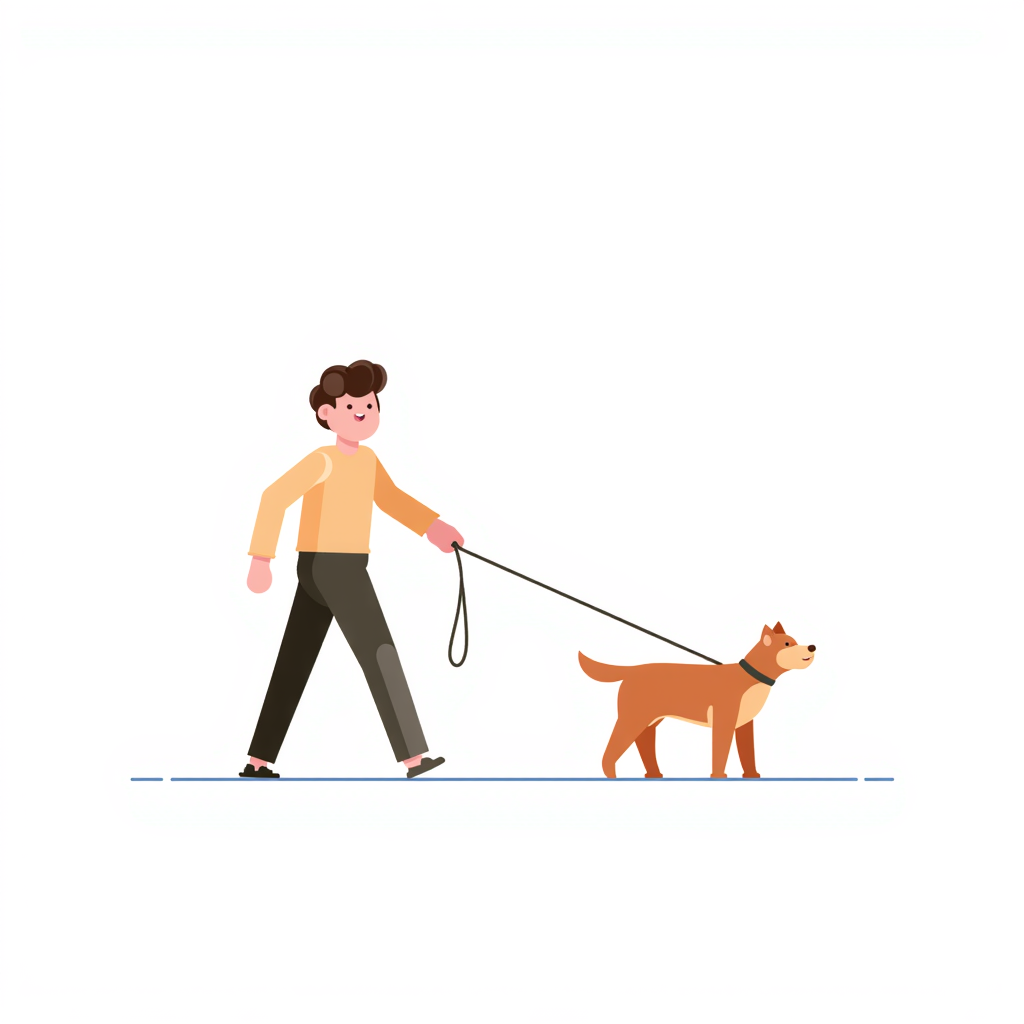 people walking a dog