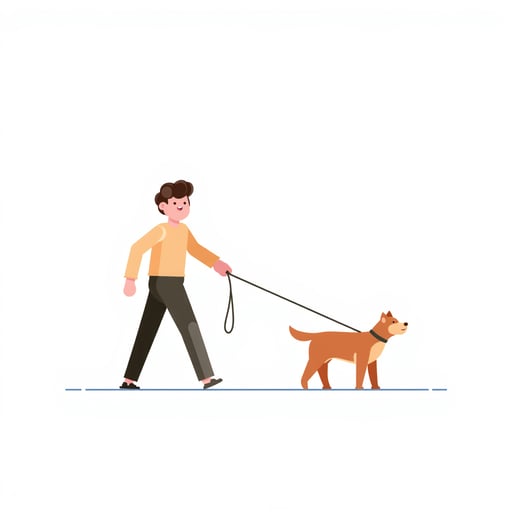 people walking a dog